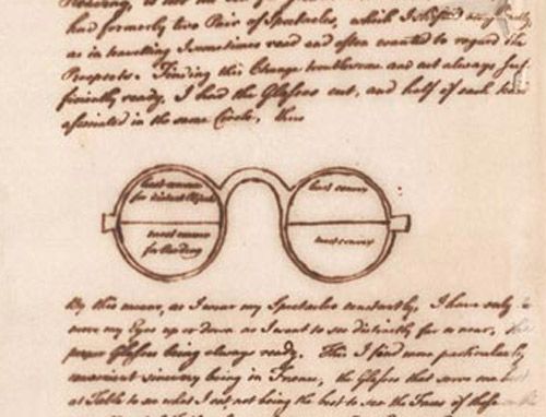 Benjamin Franklin bifocal sketch