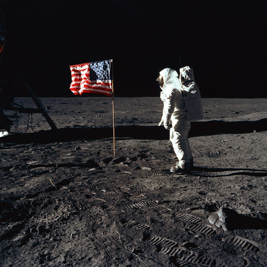 "Buzz" Aldrin U.S. Flag on Moon