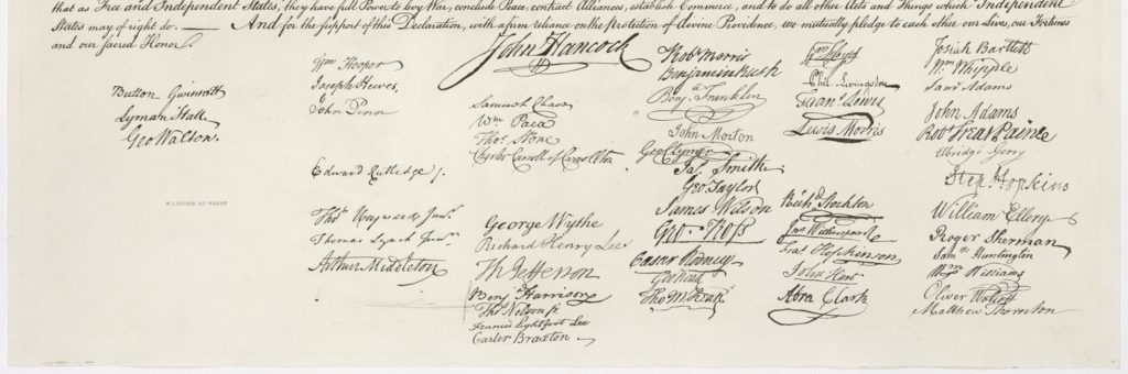Declaration of Independence signatures