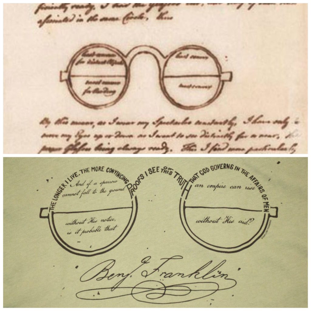 Benjamin Franklin bifocals Constitution