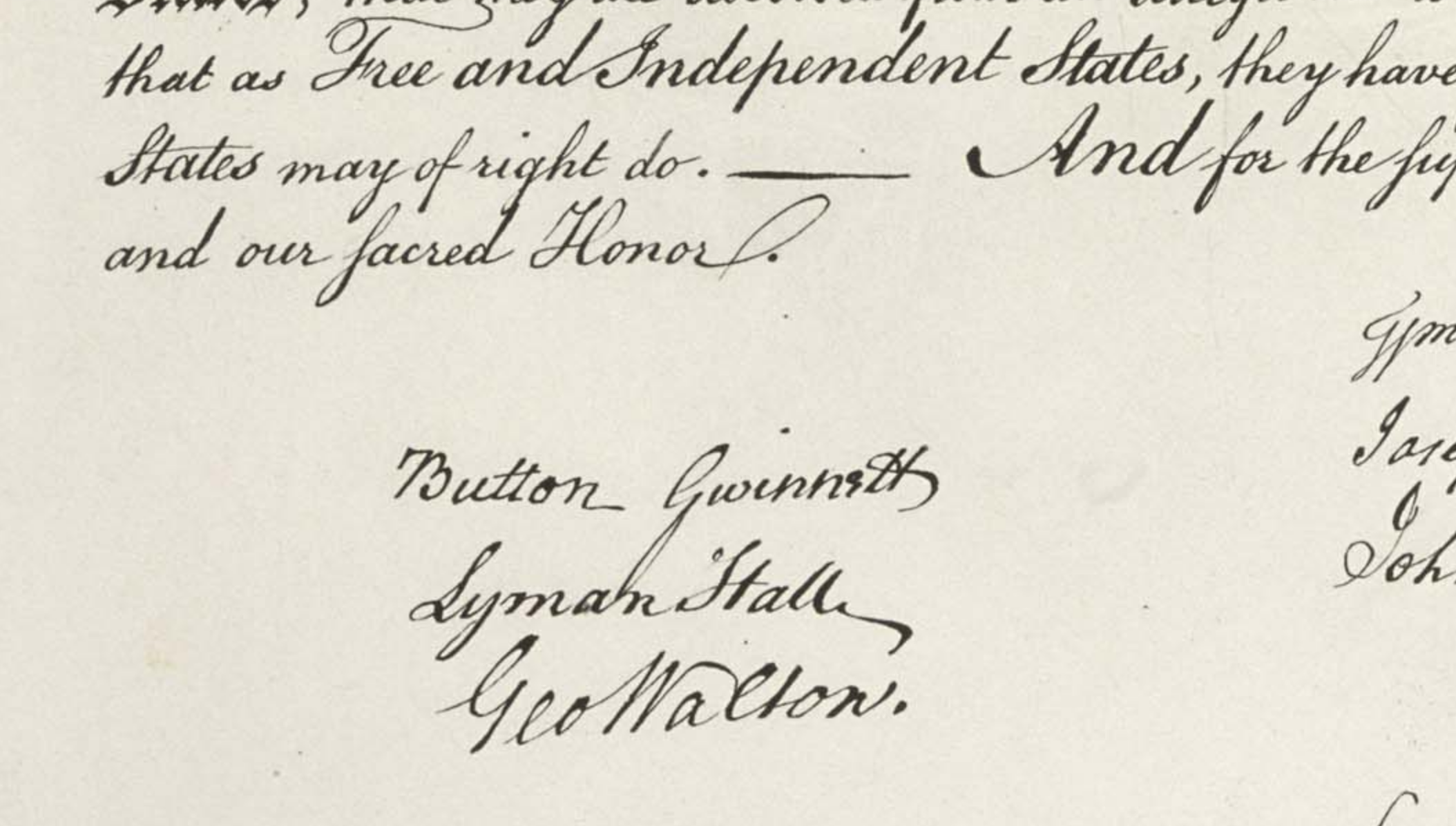 Button Gwinnett signature Declaration